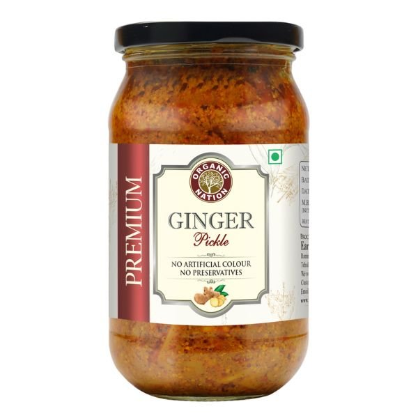 Ginger Pickle (Adrak Ka Achar)-front-Organic Nation