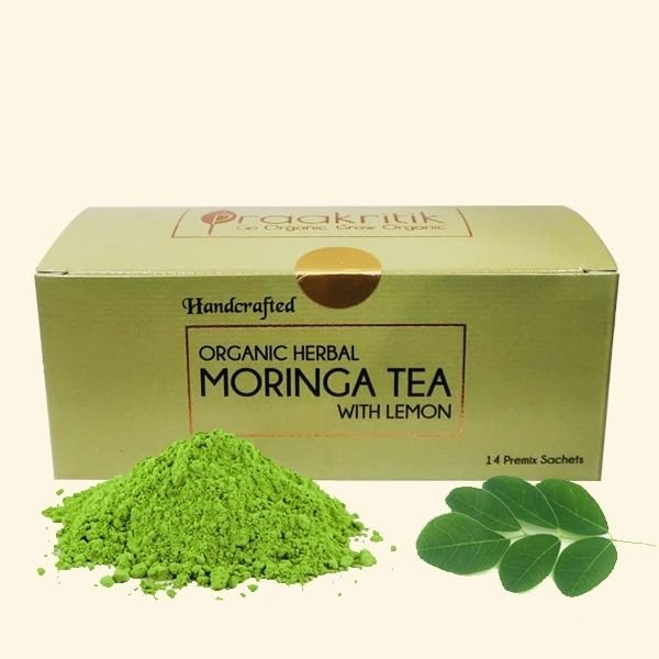 Moringa Tea (14 Sachets) 210 gm-front- Praakritik Organic