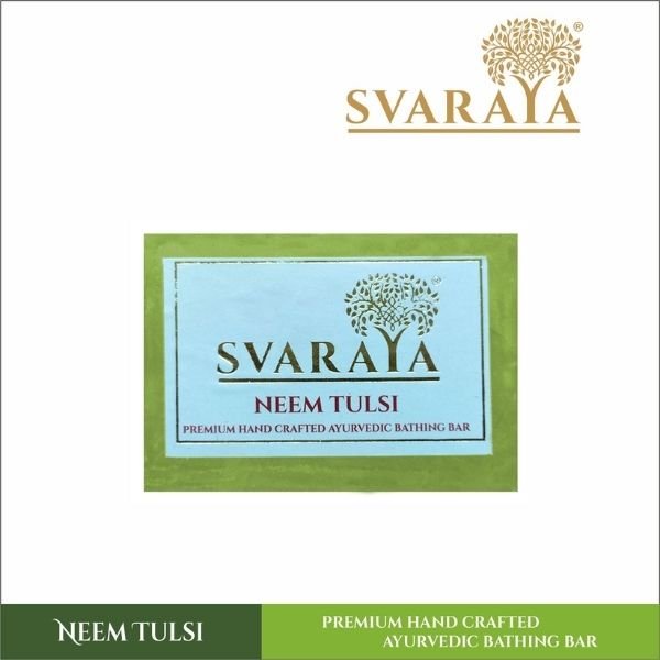 SVARAYA Handmade Neem Tulsi Soap Label 1