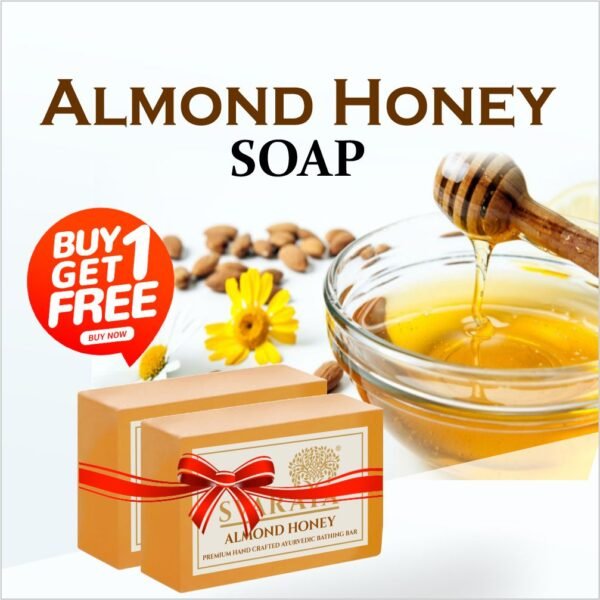 Almond Honey Premium Handcrafted Ayurvedic Bathing Bar 100 gm-front-Svaraya