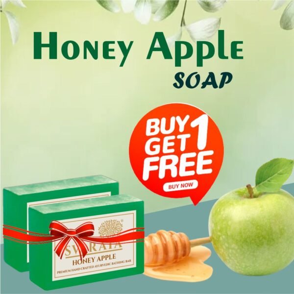 SVARAYA Handmade Honey Apple Soap Label back 1
