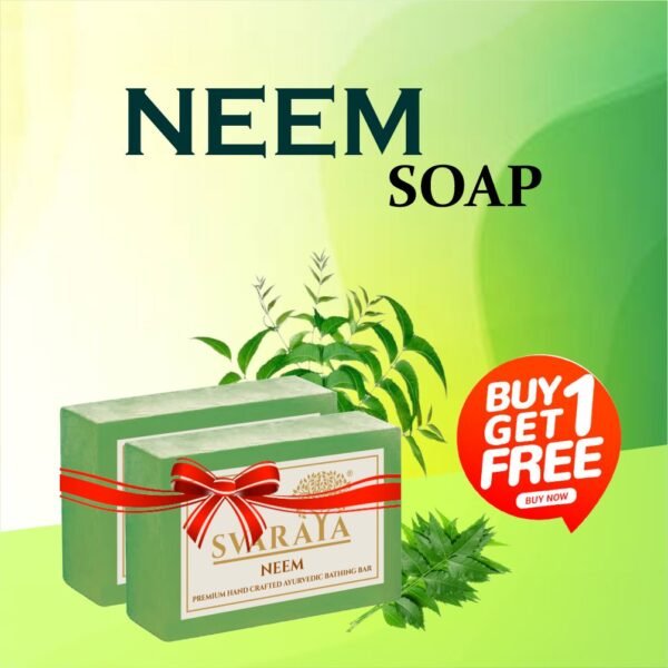 Neem Premium Handcrafted Ayurvedic Bathing Bar 100 gm-front-Svaraya