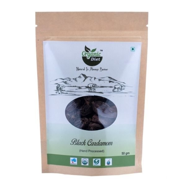 Black Cardamom 50 gm-front-Organic Diet