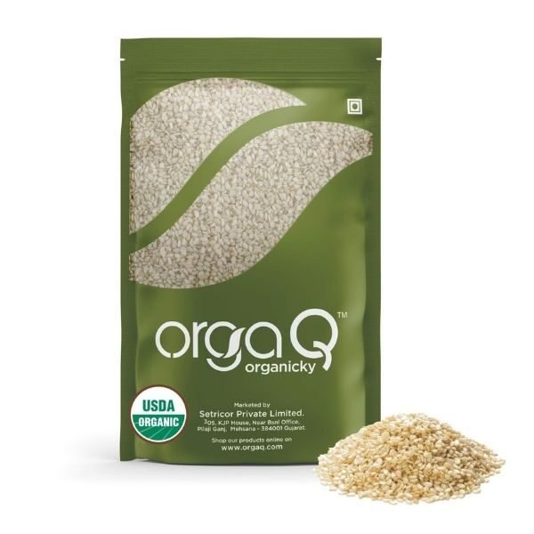 Sesame Seeds Natural 250 gm-front3-OrgaQ