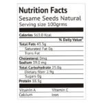 Sesame Seeds Natural 250 gm-back3--nutri1-OrgaQ
