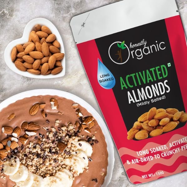Activated Organic Almonds - Mildly Salted front-D-alive