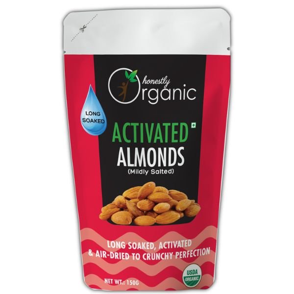 Activated Organic Almonds - Mildly Salted front-D-alive