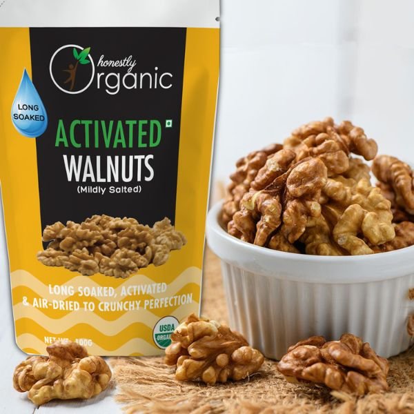 Activated Organic Walnuts - Mildly Salted (USDA Organic, Long Soaked & Air Dried to Crunchy Per8