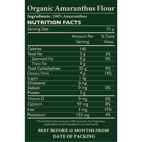 Organic Amaranth/ Rajgira Atta 500 gm-Nutrition-Kharo Organic