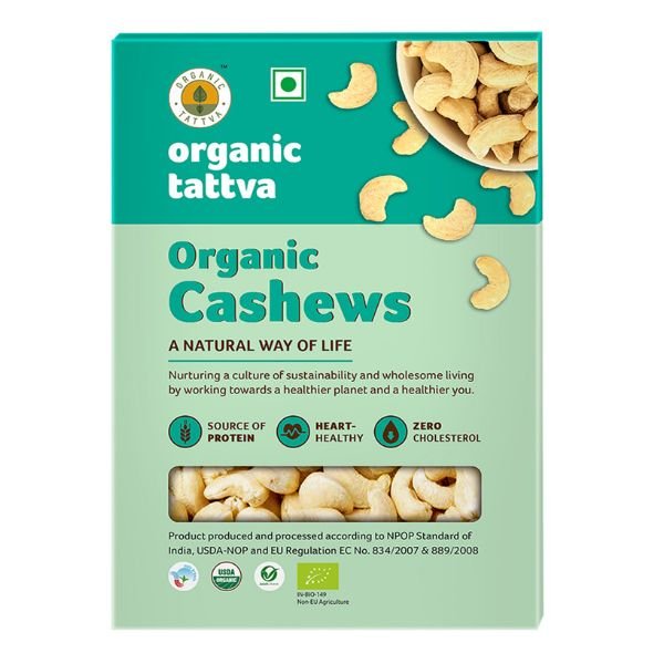 1 Organic Cashews100gm-front-organic tattva