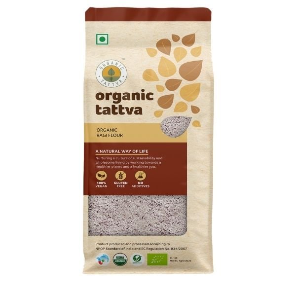Organic Ragi Flour500gm-front-Organic Tattva