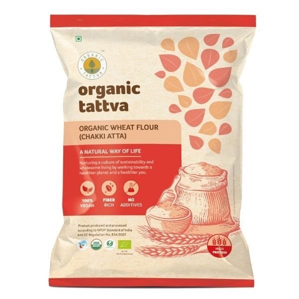 1 Organic Whole Wheat Flour (Chakki Atta)1kg-Organic Tattva