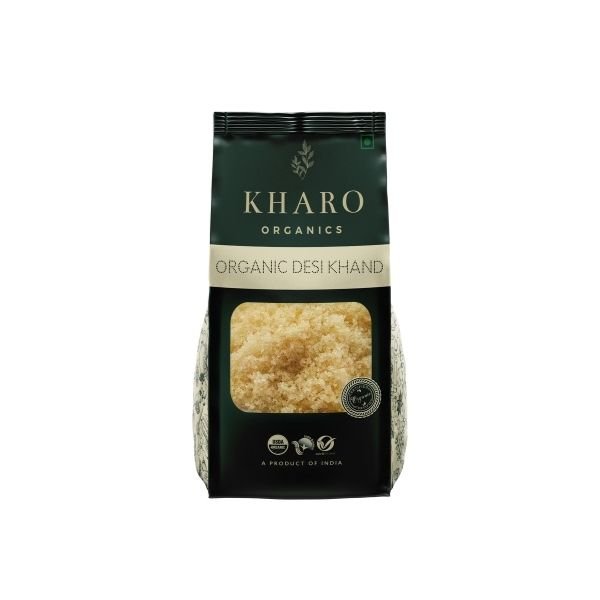 Organic Desi Khand (Cottage Sugar) 500 gm-Front-Kharo Organic