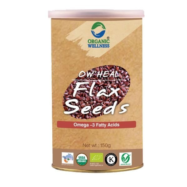 Flax Seeds 150 gm-front-Organic Wellness