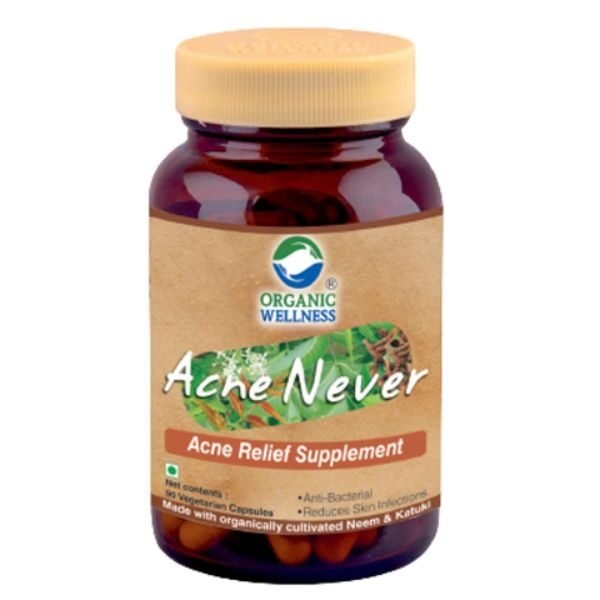 Acne-Never 90 Capsules-front-Organic Wellness