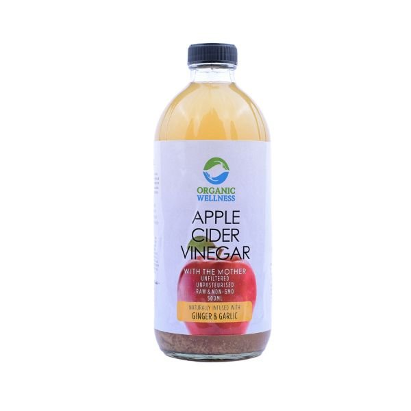 Apple Cider Vinegar with Mother, Ginger & Garlic 500 ml-front-Organic Wellness