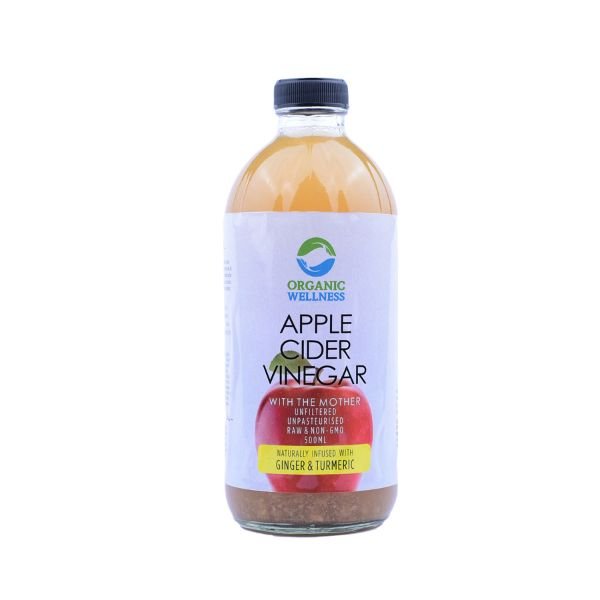 Apple Cider Vinegar with Mother, Ginger & Turmeric 500 ml-front-Organic Wellness
