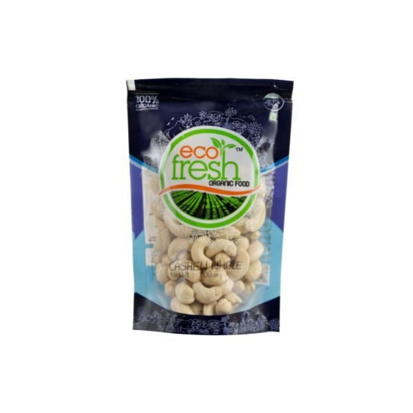 Organic Cashew Whole 100 gm-front Ecofresh