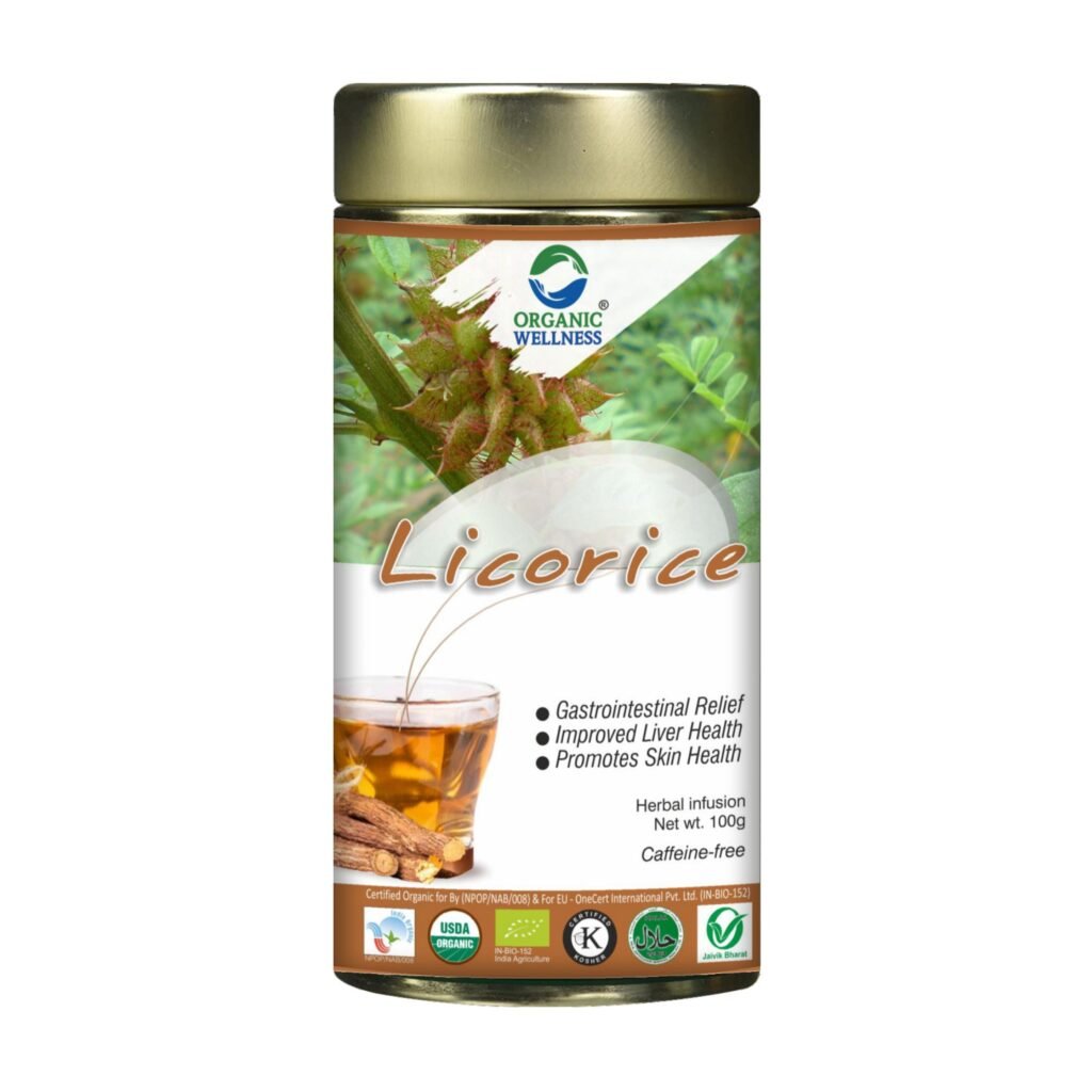 Licorice Tea Tin Pack 100 gm-front-Organic Wellness
