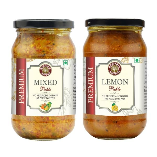 Mixed Pickle And Lemon Pickle Combo Pack (2 x 400 gm)-4-Organic Nation