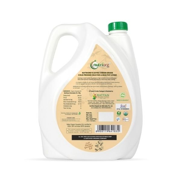 Nutriorg Certified Organic Groundnut Oil 5ltr3