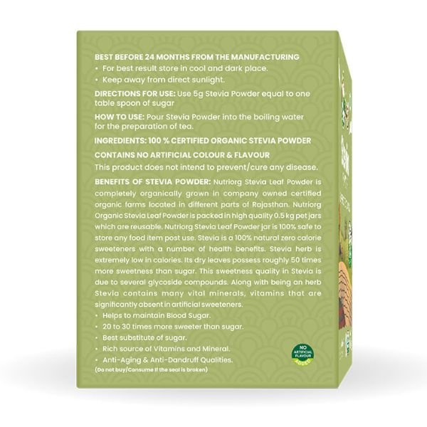 Nutriorg Certified Organic Stevia Powder 100g22