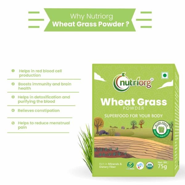 Nutriorg Certified Organic Wheatgrass powder 75g2