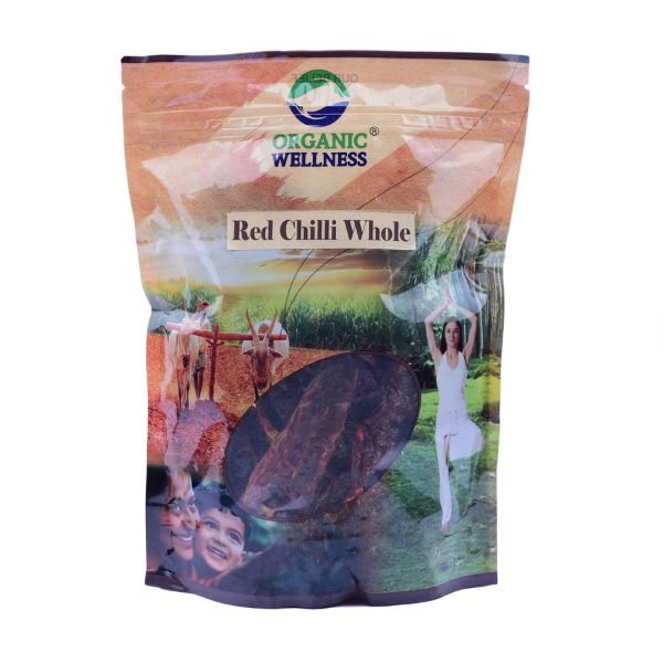 Red Chilli Whole 100 gm-front-Organic Wellness