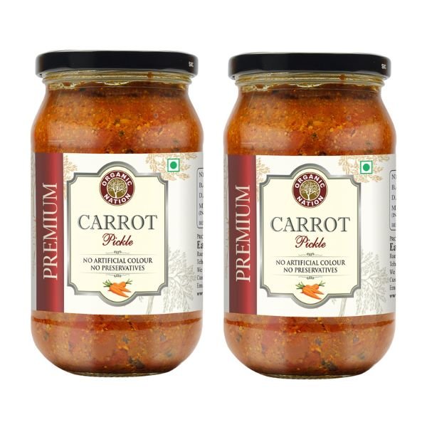 Carrot Pickle Pack of 2 (2 x 400 gm)-4-Organic Nation