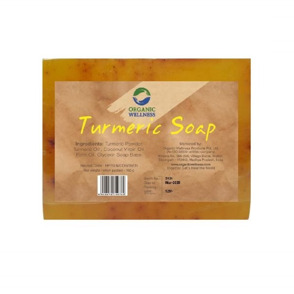 Turmeric Soap 100 gm-front-Organic Wellness