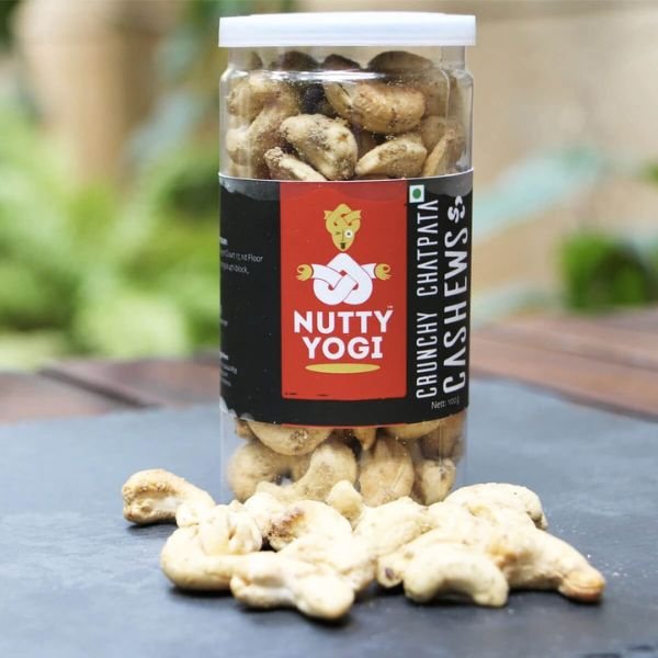 Crunchy Chatpata Cashews 100 gm-front-Nutty Yogi