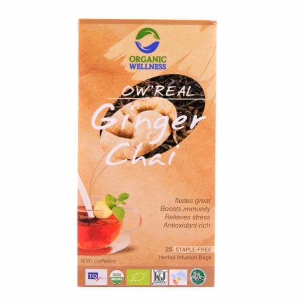 Ginger Chai 25 Teabags-front1-Organic Wellness