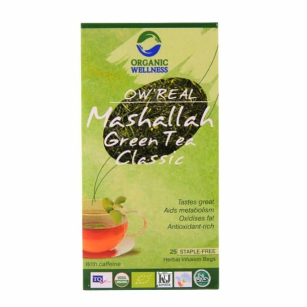 Mashallah Green Tea Classic, 25 Teabags-front-Organic Wellness