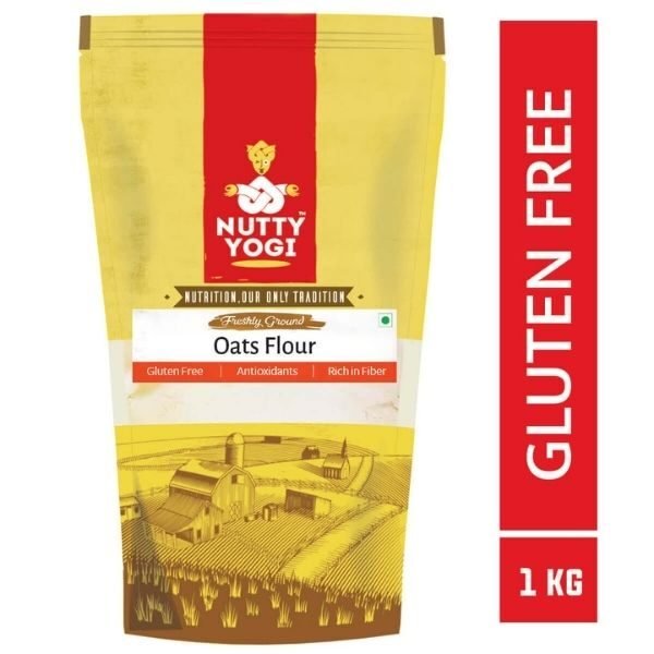 Gluten Free Oats Flour 800 gm-front1-nutty yogi
