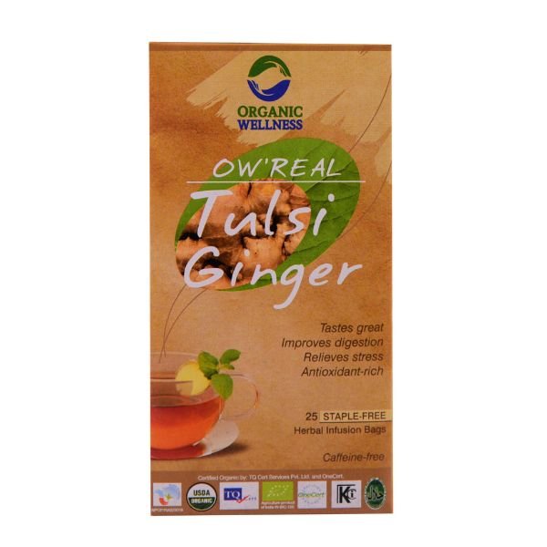 Tulsi Ginger, 25 Teabag-front-organic wellness
