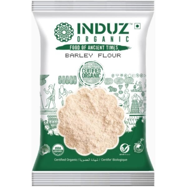 Barley Flour 500 gm (VACCUM PACK)-front1-induz Organics