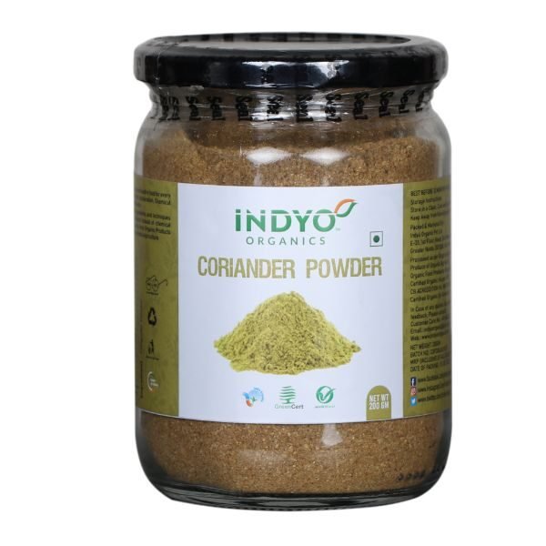 Coriander Powder 200 gm-front-Indyo Organic