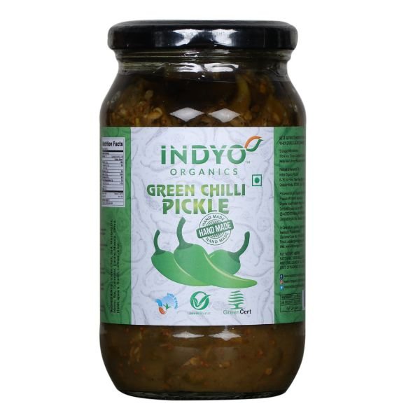 Green Chilli Pickle-front- Indyo Organic