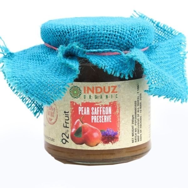Pear Saffron Preserve 200 gm-front-Induz Organic