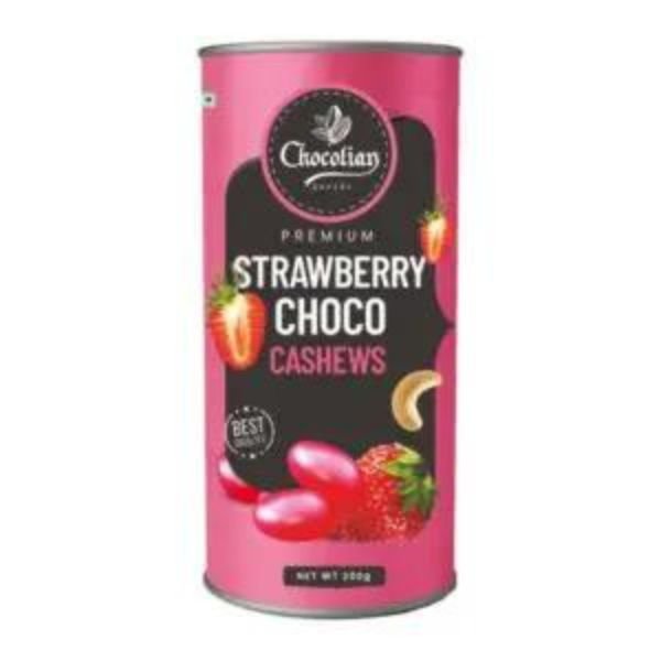 Strawberry Coated Cashew 200 gm-Chocolian Bakers