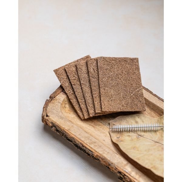 Coconut Coir Scrub Pads for Utensils pack of 5-4- Organic B
