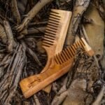 Neem Wood Wide Teeth Handle Comb4-front3-Organic B