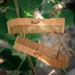 Wave Shaped Natural Neem Comb for Detangling-front3-Organic B