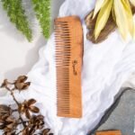Wave Shaped Natural Neem Comb for Detangling-front-Organic B
