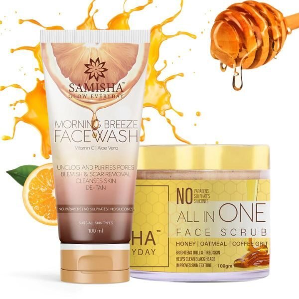 Vitamin C Face Wash & All In One Face Scrub Combo