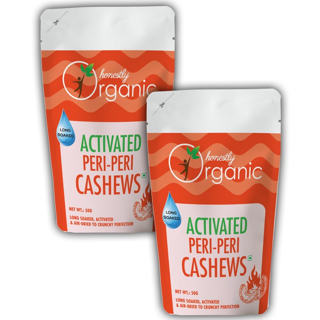 Activated Peri Peri - Cashews (100% Natural & Fresh, Long Soaked & Air Dried to Crunchy Perfection) - 50g (Pack of 2)