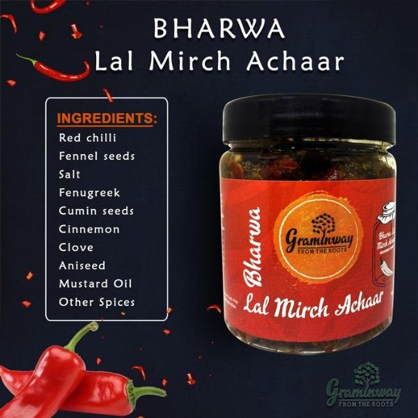 bharwa lal mirch pickle -front3-Graminway