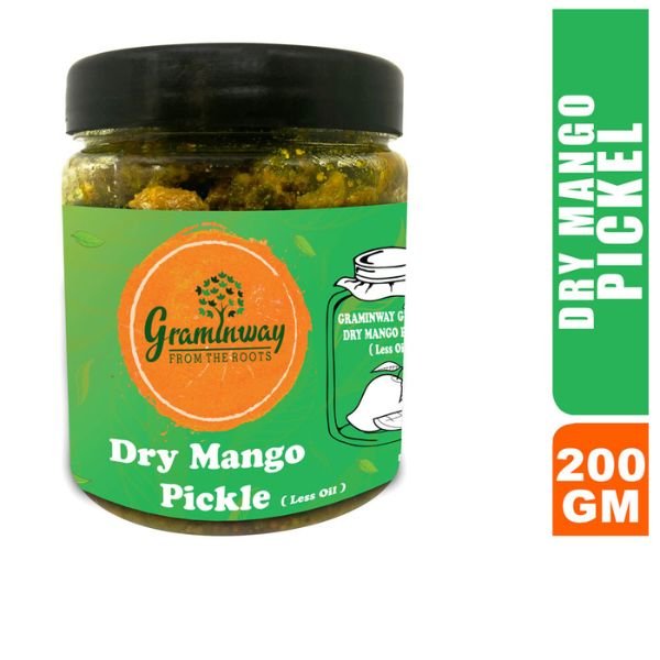 Dry Mango Pickle (Less Oil) 200 gm-front-Graminway