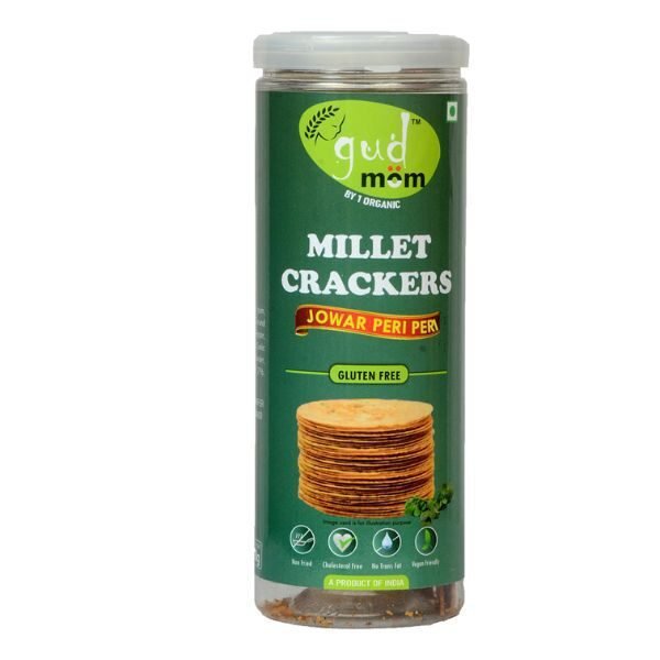 Gudmom Jowar Millet Crackers - Peri Peri-1