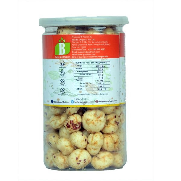 Roasted Foxnuts (Makhana) - Peri Peri -back-Gudmom